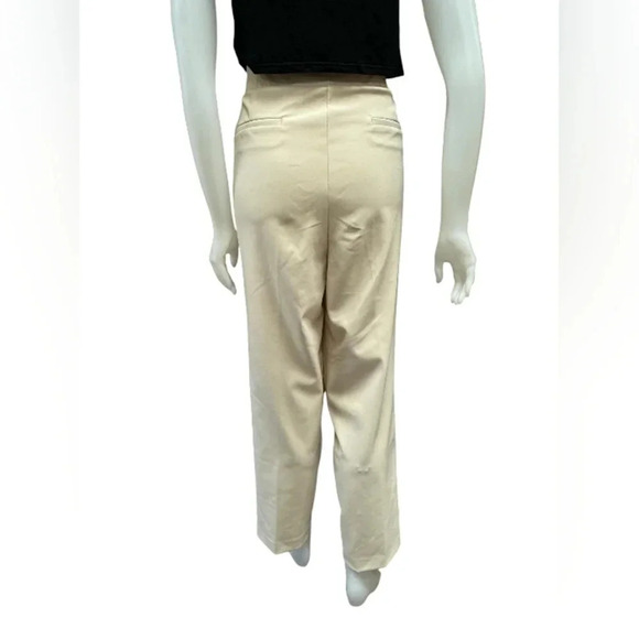 Rachel Zoe NWT Cream Colored Straight Leg Pleated Trousers - Picture 3 of 8